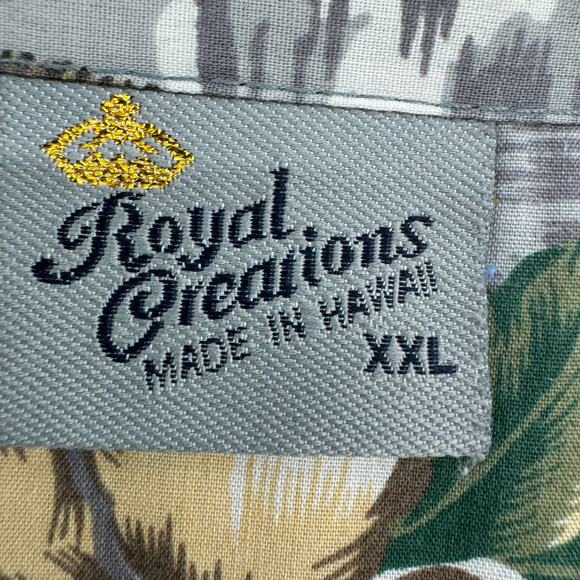 Royal Creations Hawaii Surf Hibiscus Button Down Shirt XXL Short Sleeve Aloha - Picture 11 of 12
